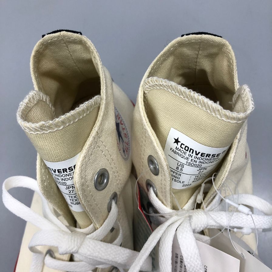 コンバース コムデギャルソン ハイカット スニーカー チャックテイラー メンズ ホワイト サイズ26cm  CONVERSE 約26.0cm【AFD13】