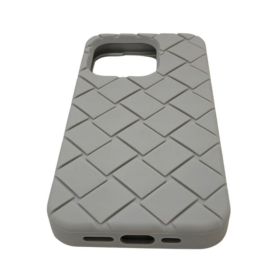 ボッテガヴェネタ iPhoneケース iPhone15Pro ラバー イントレチャート グレー系 BOTTEGA VENETA【AFI27】【中古】
