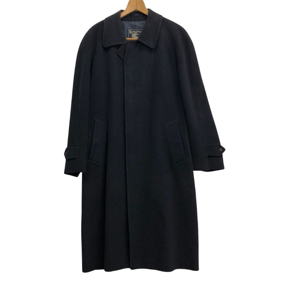中古◆バーバリー バルカラーコート 90年代 旧タグ ウール×カシミヤ ネイビー メンズ サイズ180  Burberry 【AFF20】