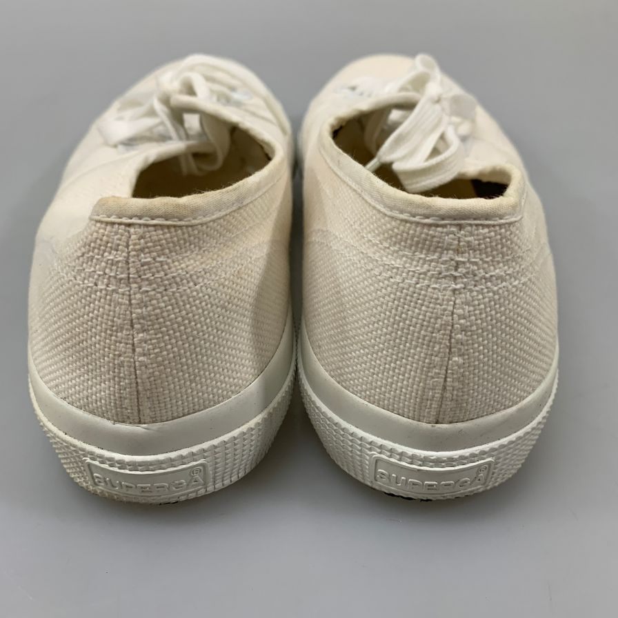スペルガ スニーカー キャンバス 8764362462 メンズ ホワイト サイズUK6.5 SUPERGA 約25.5cm【AFC41-2】