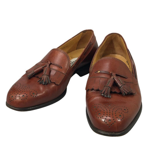 バリー キルト タッセル ローファー メンズ7E ブラウン BALLY 約25.5cm【AFC3】