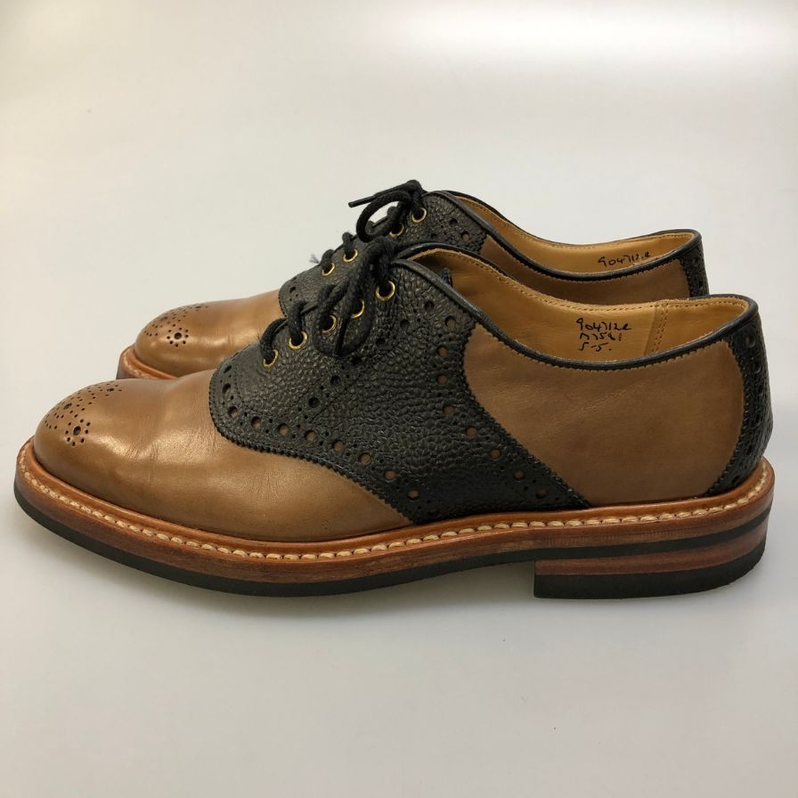 トリッカーズ レザー コンビ サドルシューズ M7581 ブラウン×ブラック メンズ UK5 Trickers 約24.0cm【AFD12】
