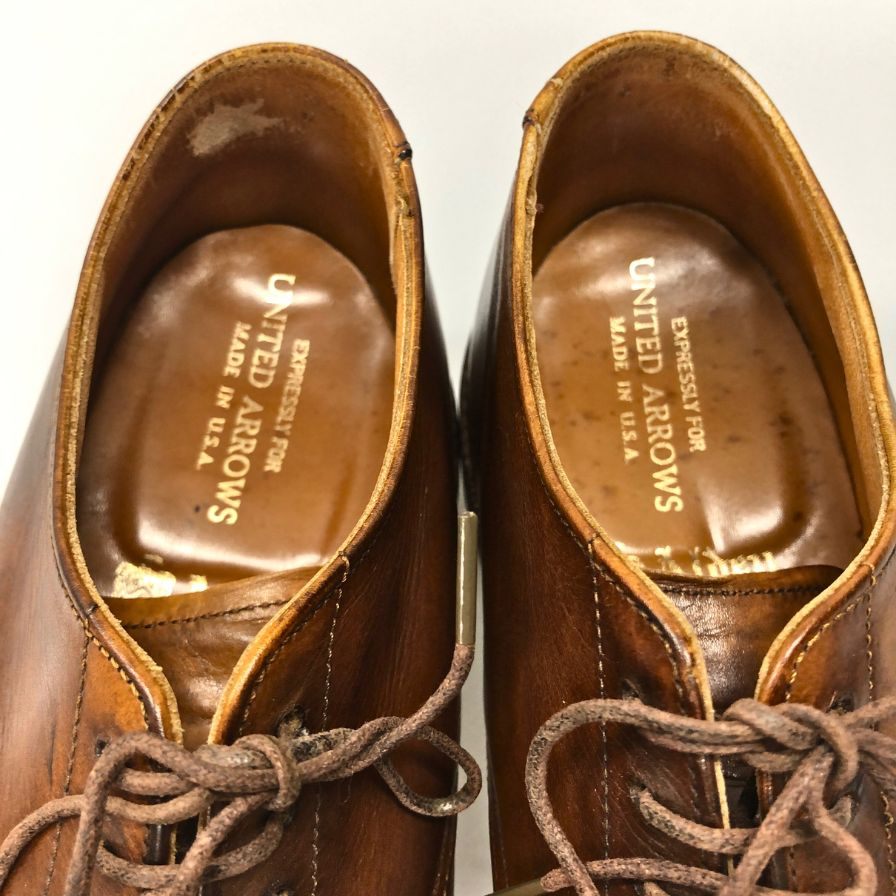 オールデン ユナイテッドアロウズ レザーシューズ  5682 パンチドキャップトゥ カーフ メンズ ブラウン サイズ6ハーフ ALDEN ビジネスシューズ 約24.5cm【LA】【中古】