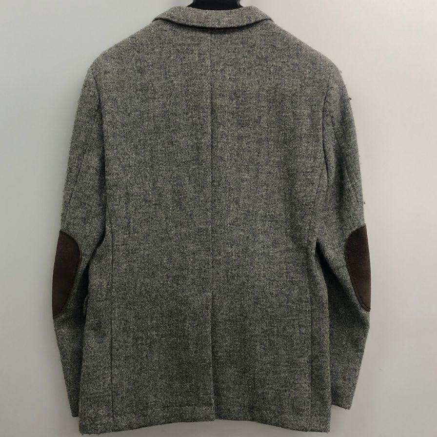 美品◆ブレガンゼ テーラードジャケット ハリスツイード グレー サイズ165cm-6Drop breganze 【AFB3】