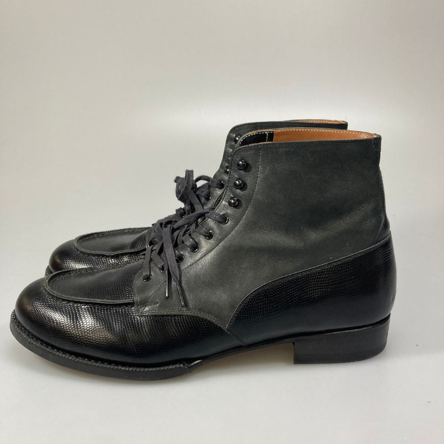 ザ ツー モンキーズ スエードコンビブーツ モカシン ブラック メンズ サイズ US9.5  The 2 Monkeys 約27.5cm【AFC35】
