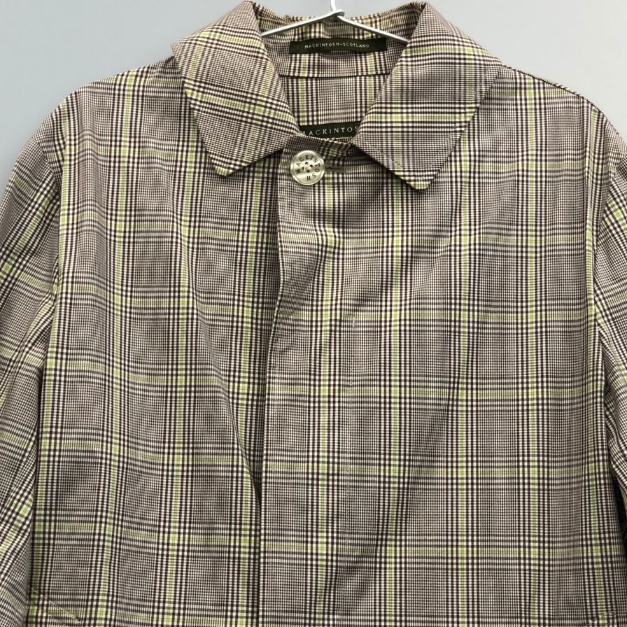 美品◆マッキントッシュ コットンコート スコットランド製 チェック柄 八木通商 メンズ サイズ38 ブラウン系 MACKINTOSH 【AFF19】