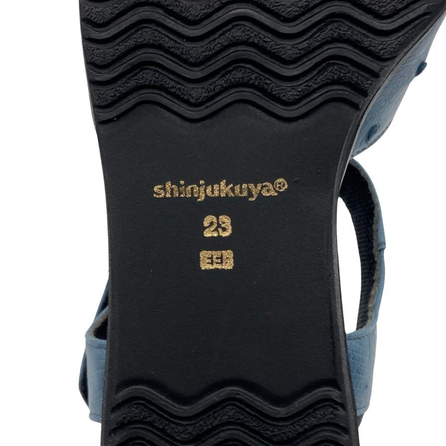 新宿屋 レザーサンダル オーストリッチ 4500-075 23.0cm レディース ブルー shinjukuya 約23.0cm【7-7】
