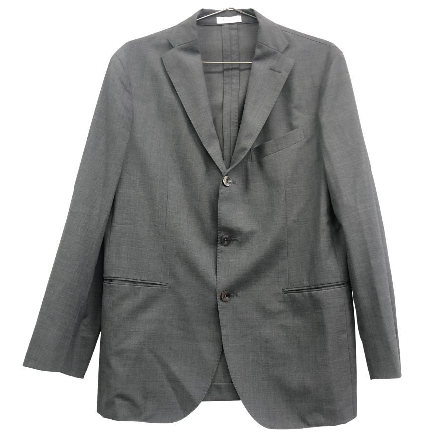 美品◆ボリオリ 3B テーラードジャケット K.JACKET リネン グレー メンズ サイズ48 BOGLIOLI 【AFA22】