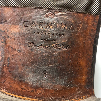 カルミナ レザーシューズ シングルモンク プレーントゥ カーフ ブラウン サイズUK8 メンズ CARMINA 約26.5cm【AFC8】