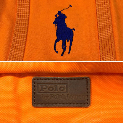 ポロ ラルフローレン トートバッグ ビッグ ポニー 刺繍 キャンバス オレンジ ブルー POLO RALPH LAUREN【AFE8】