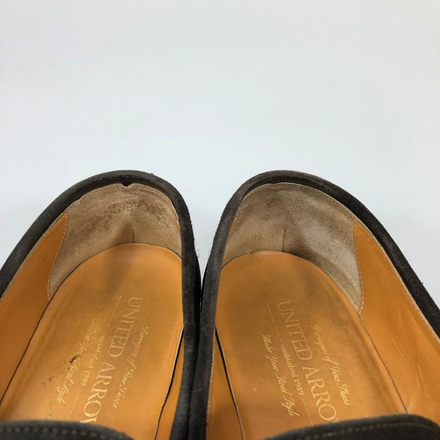 ユナイテッドアローズ コインローファー スエード ブラウン サイズ6.5 メンズ  UNITED ARROWS 約24.5cm【AFC9】
