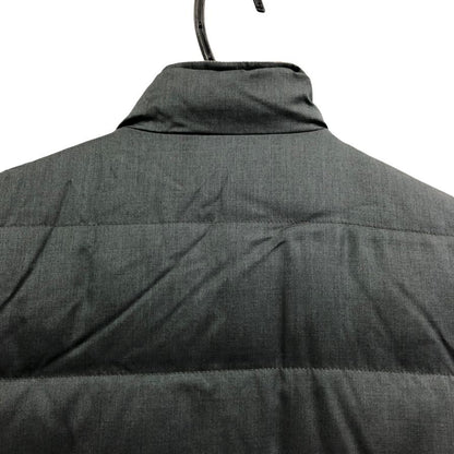 美品◆ブルネロクチネリ ウール ダウンベスト リバーシブル チェック柄 ネイビー サイズL メンズ BRUNELLO CUCINELLI 【AFA17】