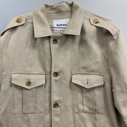 美品◆バブアー サファリジャケット 麻100% メンズ サイズ40 ベージュ Barbour 【AFA5】