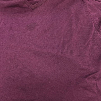 中古◆ジョンスメドレー ニットセーター ウール ハイゲージ Vネック パープル メンズ サイズL JOHN SMEDLEY 【AFB4】