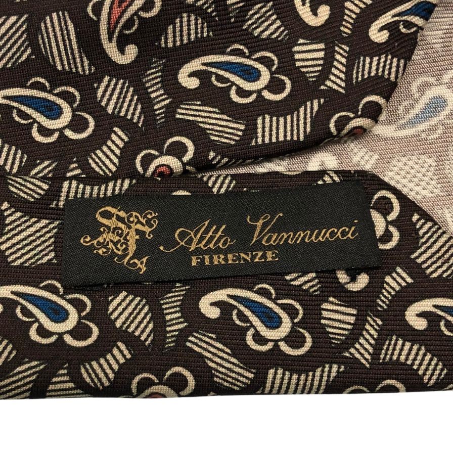 アットバンヌッチ ネクタイ セッテピアゲ ペイズリー総柄  Atto Vannucci【AFI18】