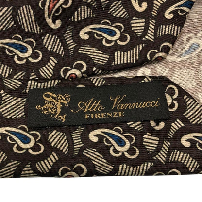 アットバンヌッチ ネクタイ セッテピアゲ ペイズリー総柄  Atto Vannucci【AFI18】