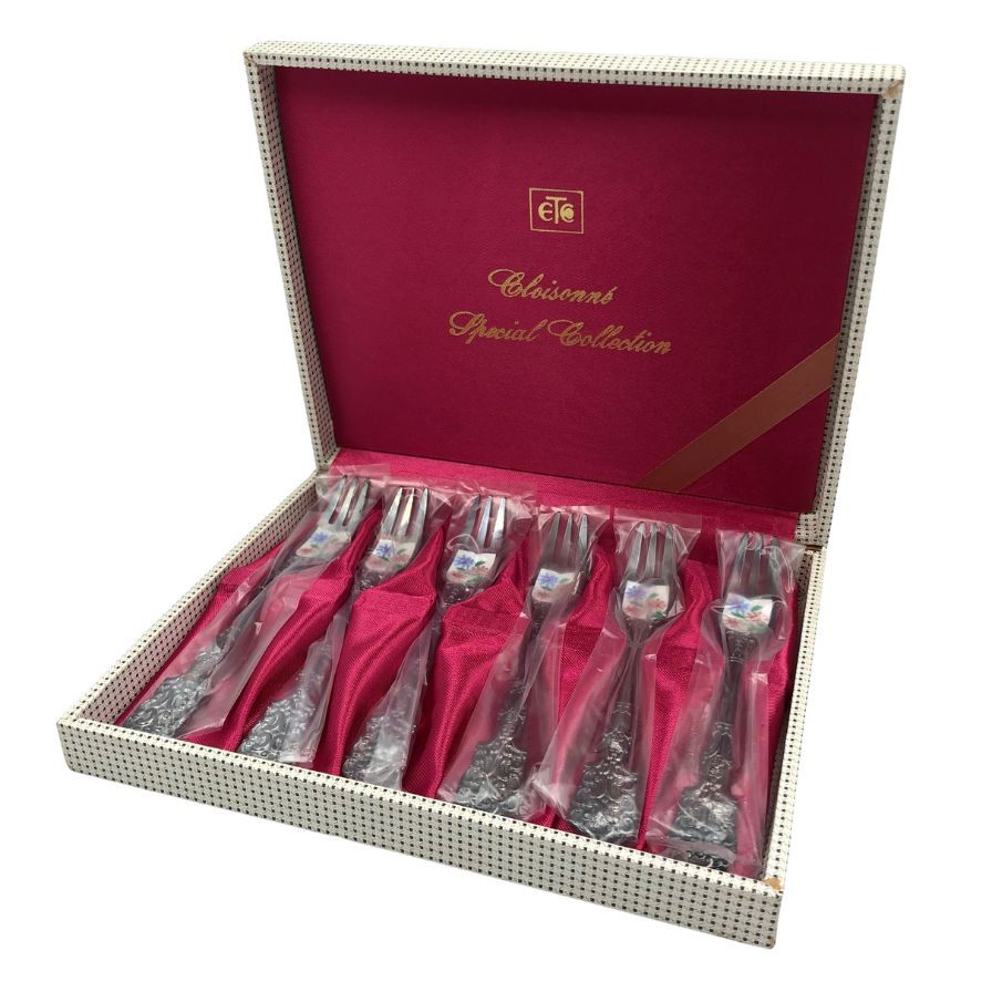 ジェムライト ブライトリンデン フォークセット シルバー 花柄 GEMLIGHT【AFI26】【中古】