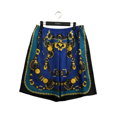 ヴェルサーチ ショートパンツ プリント 総柄 シルク メンズ サイズ50 VERSACE 【AFB34】