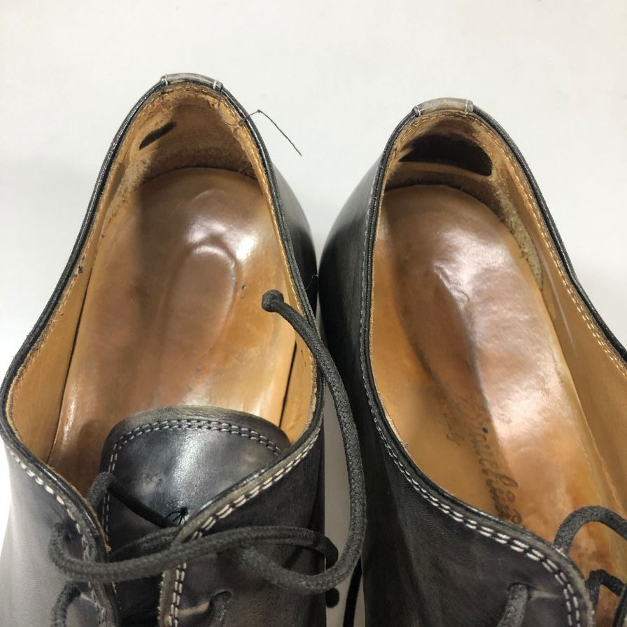 ステファノブランキーニ レザーシューズ ホールカット グレー サイズ6.5 メンズ STEFANO BRANCHINI 約25.5cm【PTM8】