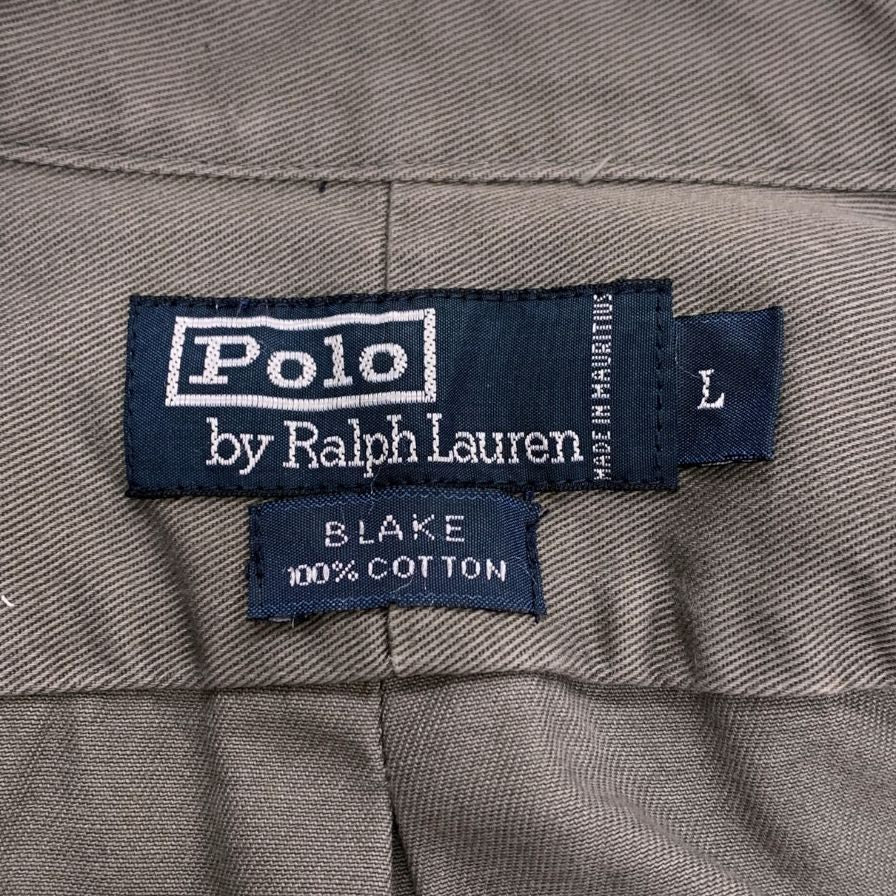 ポロ ラルフローレン 長袖シャツ ボタンダウン グレー メンズ サイズL POLO RALPH LAUREN【LA】
