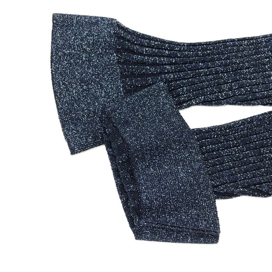 中古■クロエ ワンピース ラメ ニット ロング 長袖 ネイビー レディース サイズM Chloe 【AFB9】