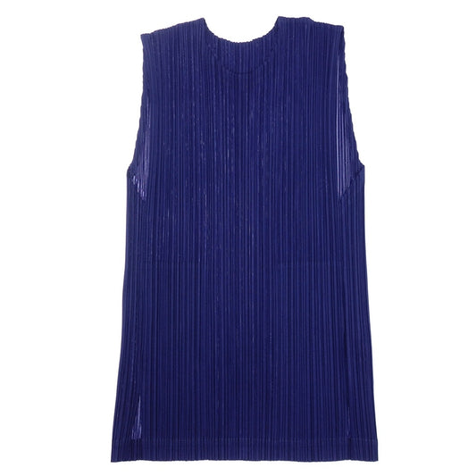Very good condition ◆ Pleats Please Issey Miyake Sleeveless Vest PP33JE471 Women's Deep Blue Size F PLEATS PLEASE ISSEY MIYAKE FLURRIES [AFB6] 