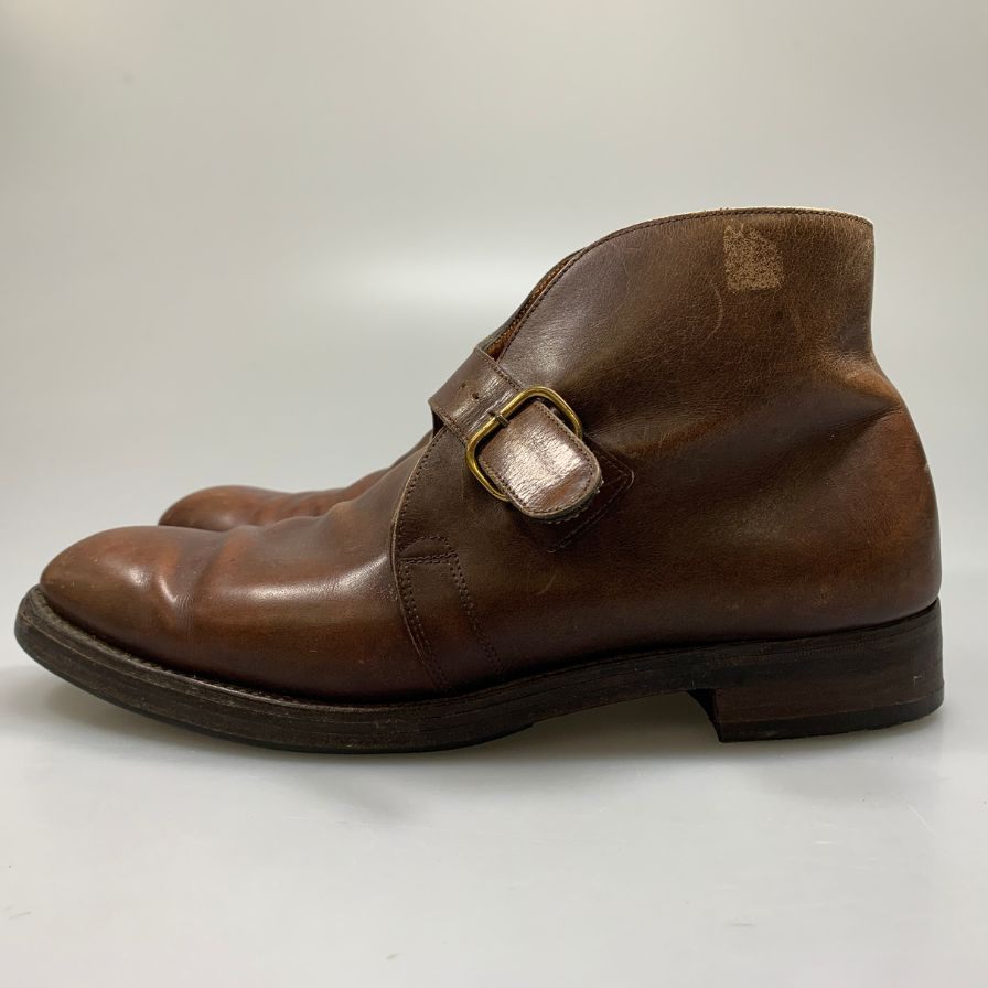 ジョンロブ バレーゼ シングルモンク アンクルブーツ ブラウン 7595ラスト サイズUK7.5E JOHN LOBB 約25.5cm【AFC46】