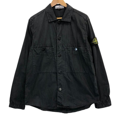 美品◆ストーンアイランド 21SS ガーメントダイ ワークシャツ ブラック メンズ サイズM Stone Island 【AFB18】