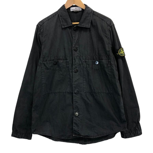 美品◆ストーンアイランド 21SS ガーメントダイ ワークシャツ ブラック メンズ サイズM Stone Island 【AFB18】