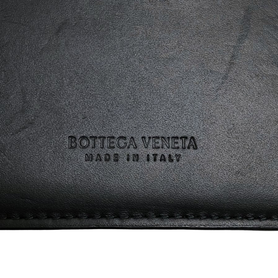 ボッテガヴェネタ カードケース イントレチャート 605720 VCPQ3 編み込み レザー 名刺入れ ブラック BOTTEGA VENETA【AFI18】