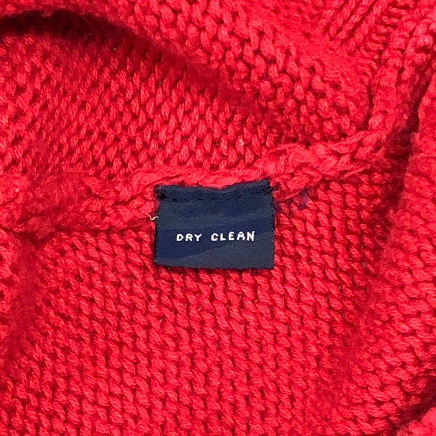 中古◆ポロ ラルフローレン プルオーバーニット ハンドニット レッド メンズ サイズXL POLO RALPH LAUREN 【AFB42】