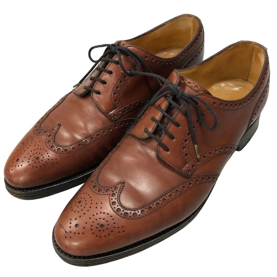 John Lobb ブラウン ウィングチップシューズ ジョンロブ レザーシューズ ダービー ウイングチップ カーフ