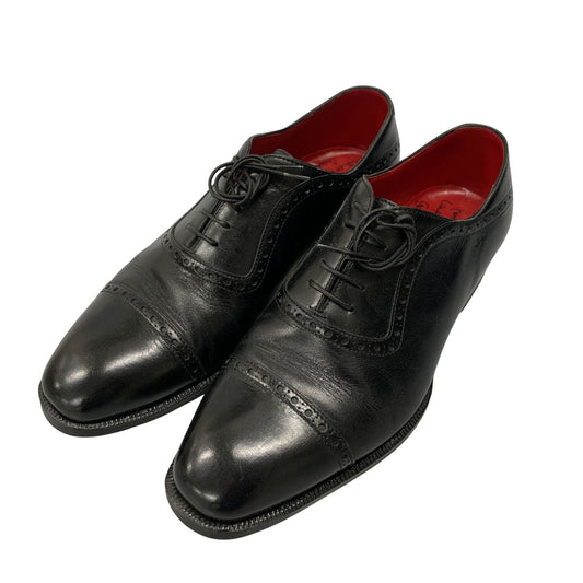 エンツォボナフェ レザー シューズ クォーター ブローグ アデレード サイズUK5 ブラック Enzo Bonafe 約24.0cm【AFC47】