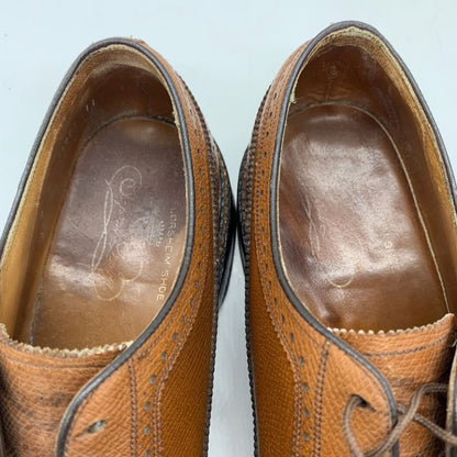 フローシャイム レザーシューズ ウイングチップ グレインレザー ブラウン メンズ サイズUS9D FLORSHEIM 約27.0cm【YB5】