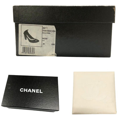 シャネル パンプス 08P レザー ブラック サイズ35 G25140 CHANEL 約21.5cm【AFD1】