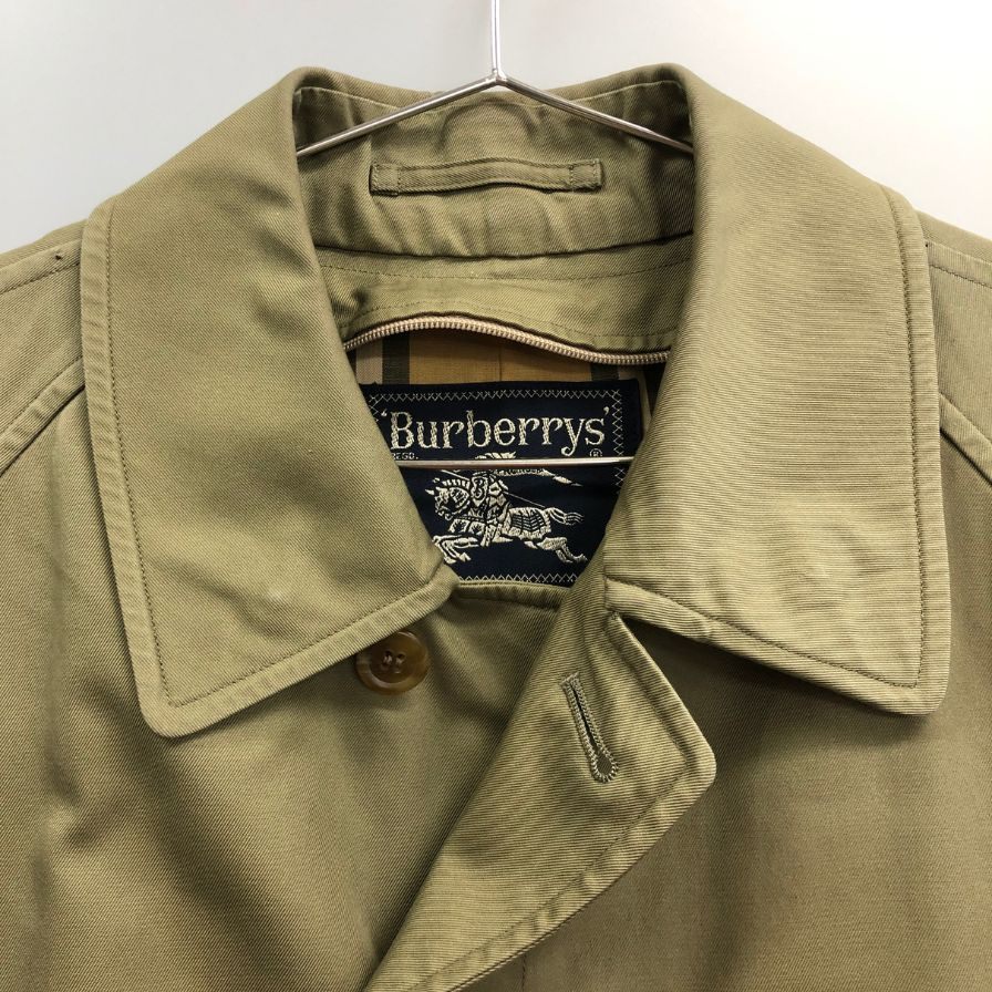 中古◆バーバリー ベルテッドコート 90S 旧タグ カーキ メンズ サイズ170 Burberry 【AFF19】