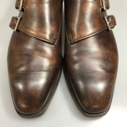 ジョンロブ チャペル ダブルモンク ミュージアムカーフ ブラウン 6E JOHN LOBB ビジネスシューズ 約24.5cm【LA】【中古】