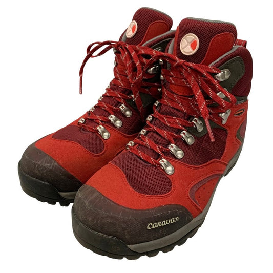キャラバン トレッキングシューズ ゴアテックス 赤 24.5EEE レディース レースアップ ブーツ 靴 GORE-TEX CARAVAN 約24.5cm【AFC6】