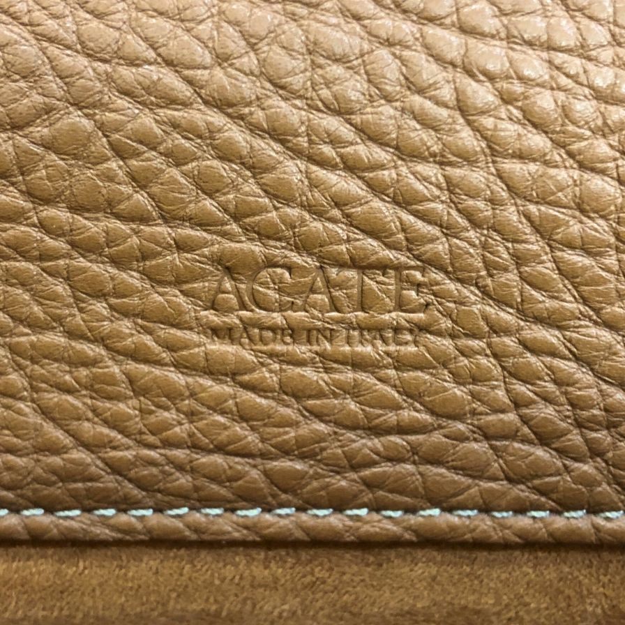 アカーテ ブリーフケース ナチュラルシュリンクレザー ブラウン ゴールド金具 メンズ ACATE【AFE1】