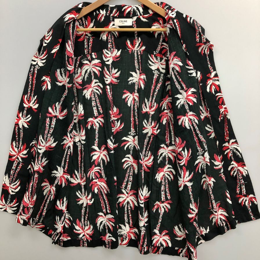 美品◆セリーヌ 23SS 開襟シャツ 半袖 総柄 メンズ サイズ41 2C946727T CELINE 【AFB27】
