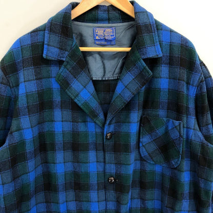 美品◆ペンドルトン 70S 3Bジャケット シングル ウール ブルー系 メンズ サイズMAGNUM 2X PENDLETON 【AFA1】