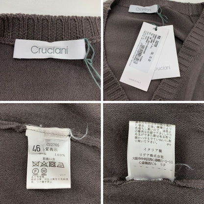 中古◆クルチアーニ カーディガン ブラウン ウール メンズ サイズ46 Cruciani 【AFB18】