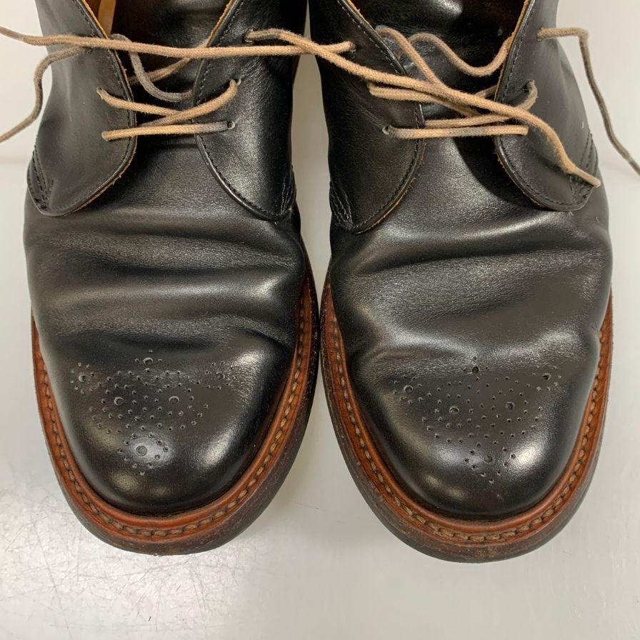トリッカーズ M7509 チャッカブーツ メダリオン ダイナイトソール ブラック サイズ7.5 メンズ TRICKER'S ブーツ 約26.0cm【LA】【中古】