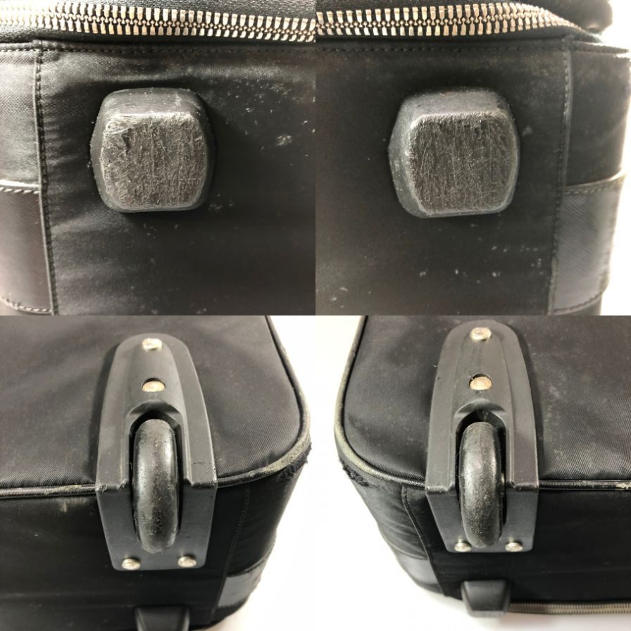 プラダ キャリーケース テスートナイロン×レザー ブラック トライアングルロゴ 2輪 鍵付き PRADA【AFE13】