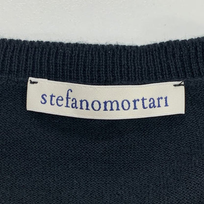 極美品◆ステファノモルタリ レディース  コットン カットソー サイズ42 ブラック stefanomortari 【AFB7】