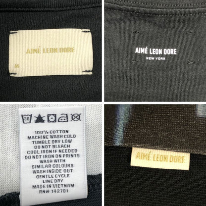 新品同様◆エメ レオン ドレ トップス Tシャツ フォトプリント ユニセックス サイズF 総柄 AIME LEON DORE 【AFB8】