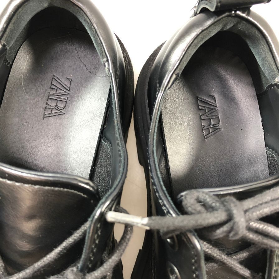 ザラ チャンキーモックシューズ ブラック サイズ39 ZARA 約25.0cm【AFC52】