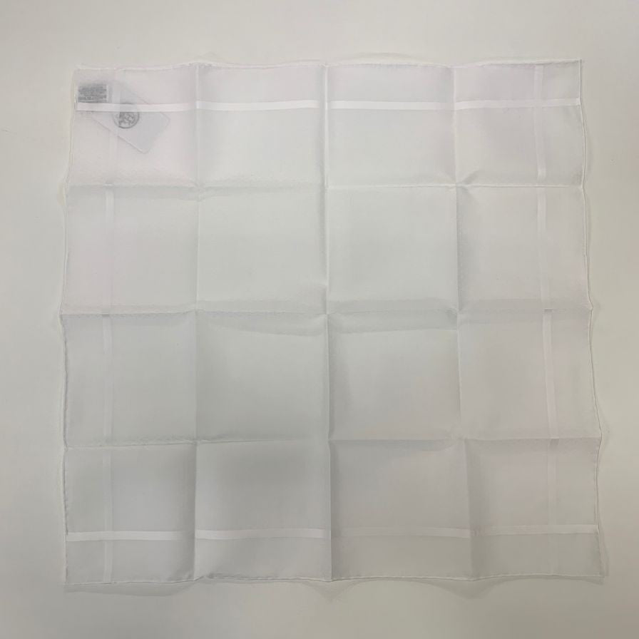 エルメス ハンカチ コットン100% ホワイト レディース HERMES【AFI6】【中古】