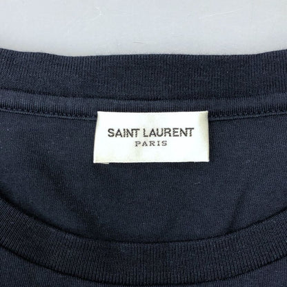 極美品◆サンローラン パリ Tシャツ リバースロゴ 23SS 663278 Y37AW メンズ サイズXL ネイビー SAINT LAURENT PARIS 【AFB38】