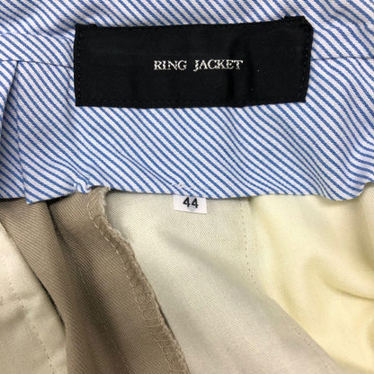 リングヂャケット スラックス コットン サイドアジャスター トラウザーズ ベージュ系 ダブル メンズ サイズ44 RING JACKET 【AFB1】